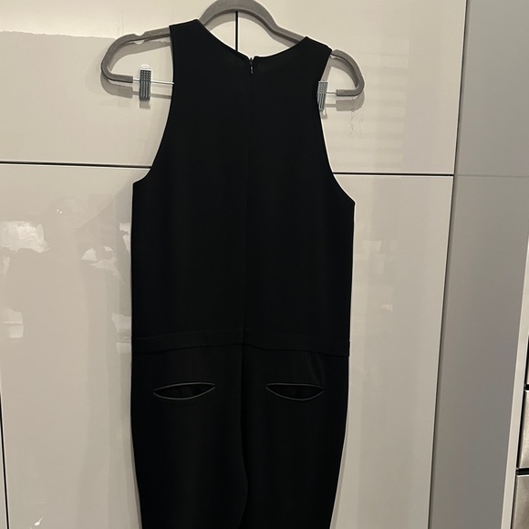 Rag & Bone Lana Leather Trim Elegant Black Sleeveless Jumpsuit - Picture 9 of 10